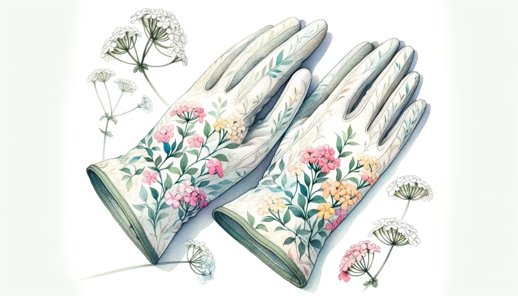 バーベナと園芸用手袋